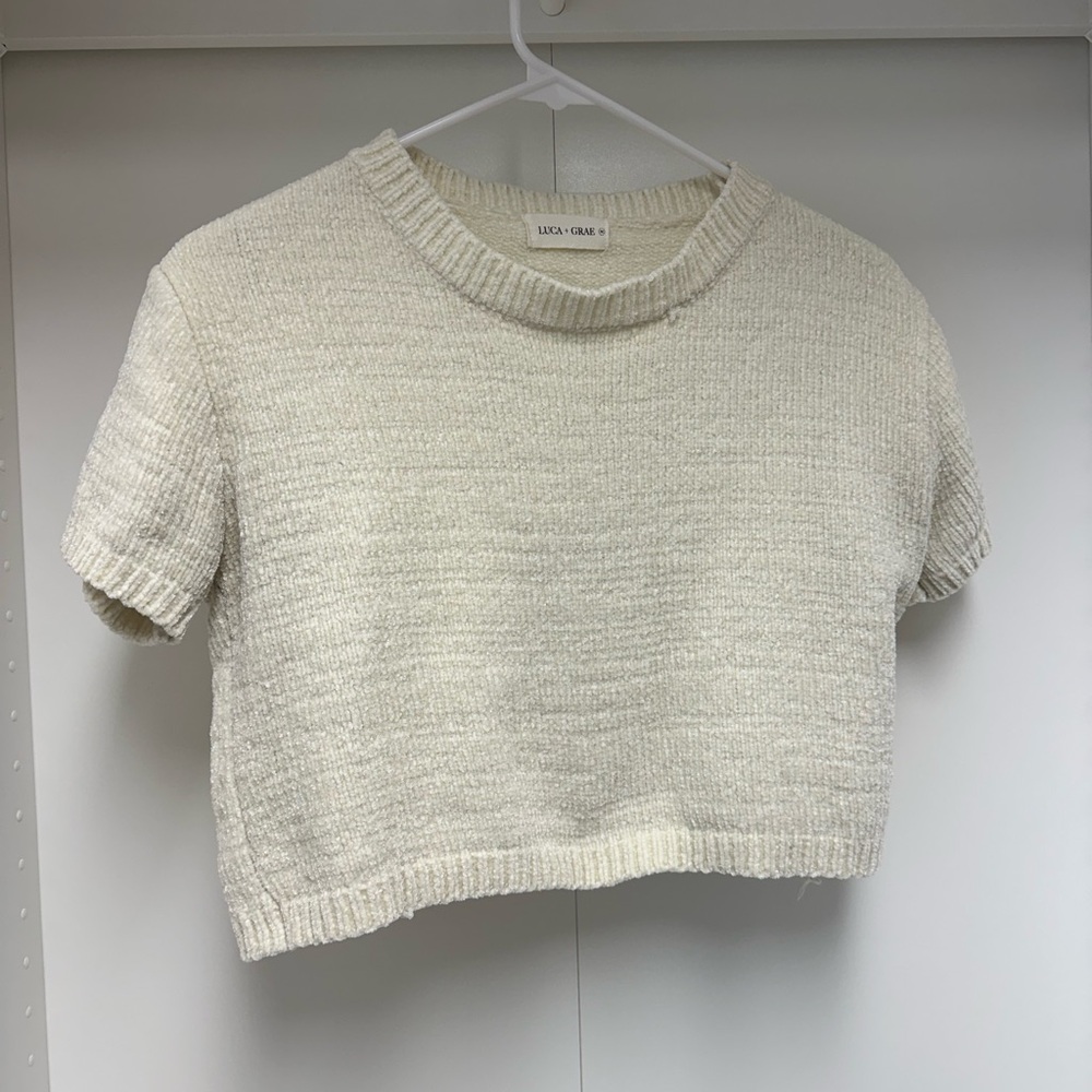 Cream Knit Crop Top